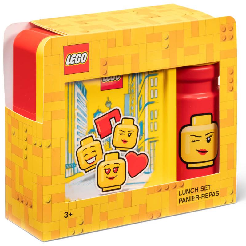 Lego Lunsjsett ikonisk jente rød/gul