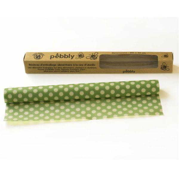 Pebbly, bivokspapir rull 30x100 cm grønn