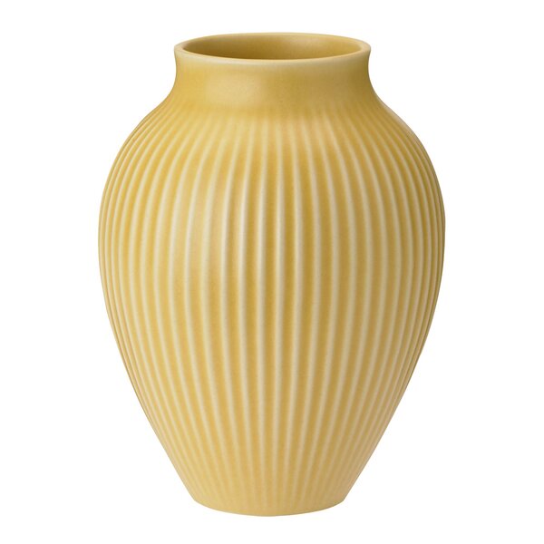 Knabstrup Keramik Ripple vase 27 cm gul