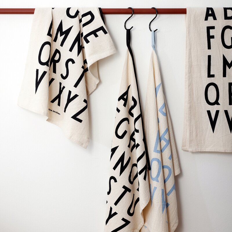 Design Letters Favourite Premium Classic kjøkkenhåndkle 50 x 70 cm natur/lys blå