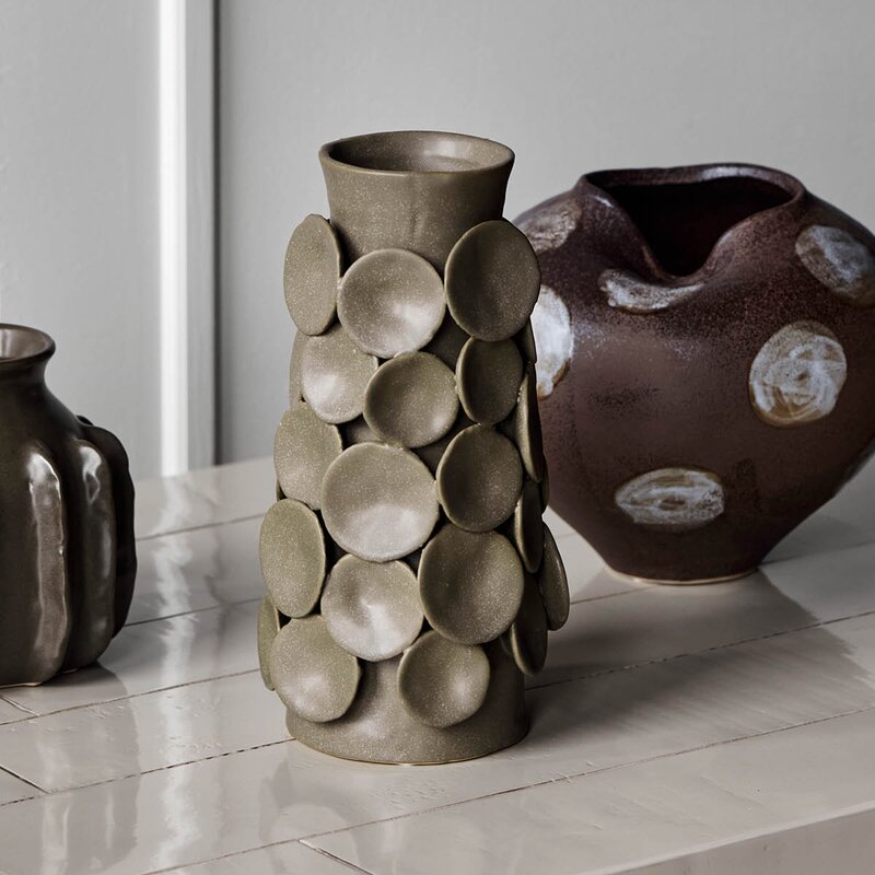 House Doctor Vase Dot 26,5 cm khaki