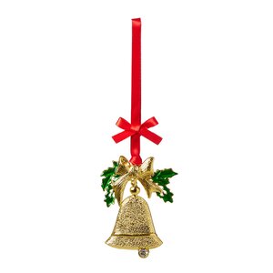 Holmen Royal juletrepynt julebjelle 9 cm metall gull
