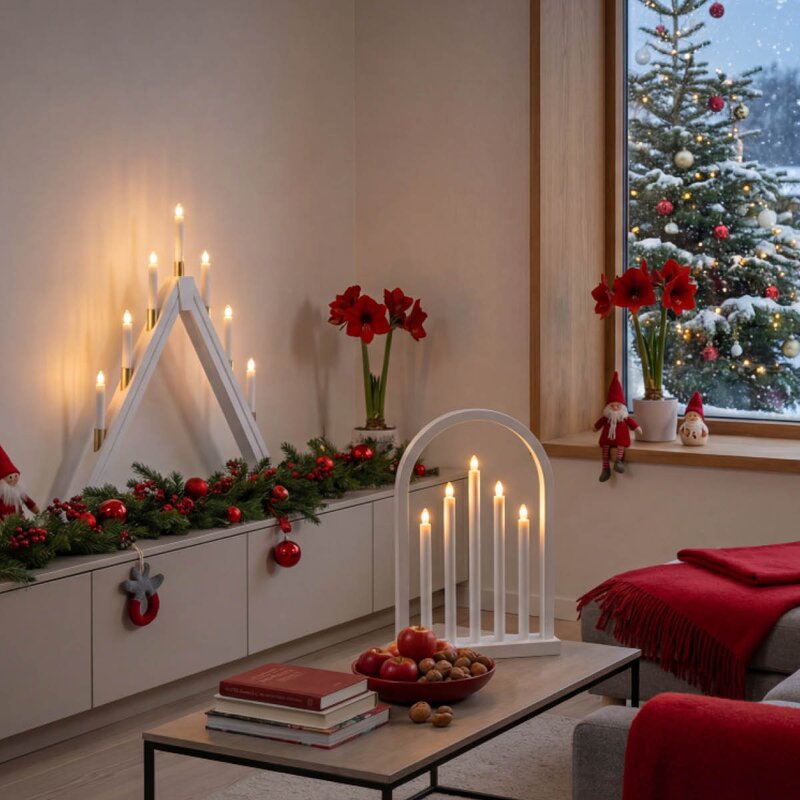 Aneta Lighting Oslo adventsstake 49 cm hvit