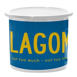 Citronelles Fika Emaljekopp 30 cl lagom blå gul