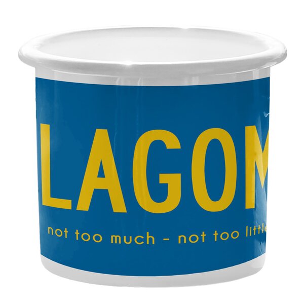 Citronelles Fika Emaljekopp 30 cl lagom blå gul