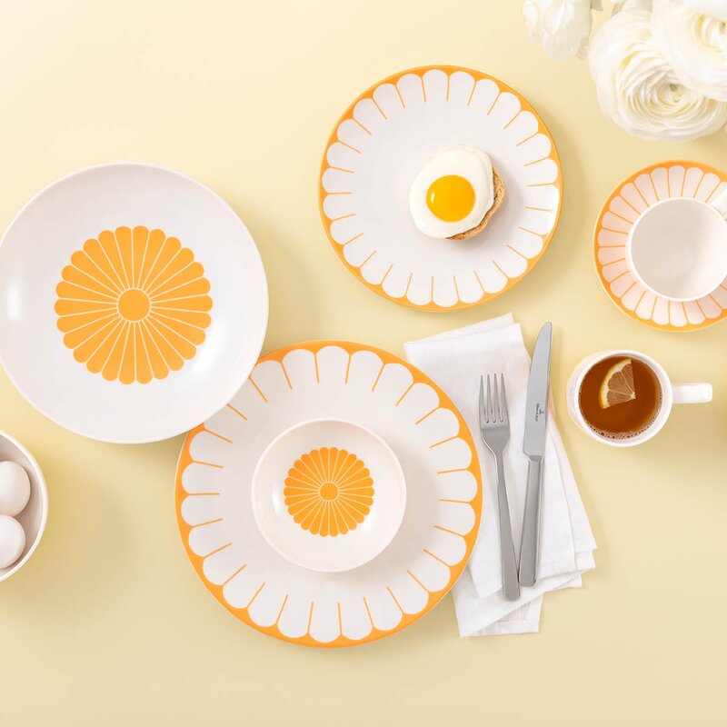 Villeroy & Boch Fleur soleil fat til kaffekopp 14,8 cm hvit/gul