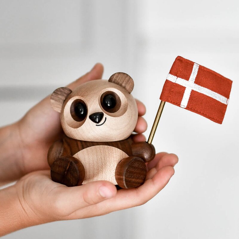 FableWood Chi Chi panda trefigur 8 cm valnøtt/lønn