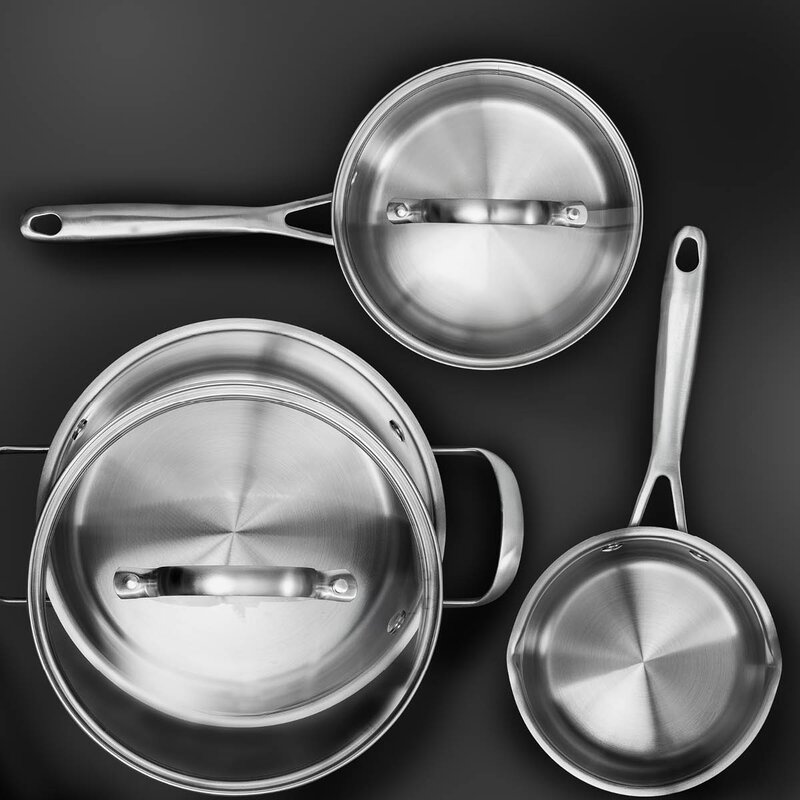 Anders Petter Stenfors grytesett 3 deler 1/2/3L med glasslokk resirkulert matt