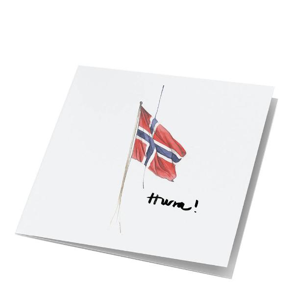 Emmeselle Store kunstkort norsk flagg
