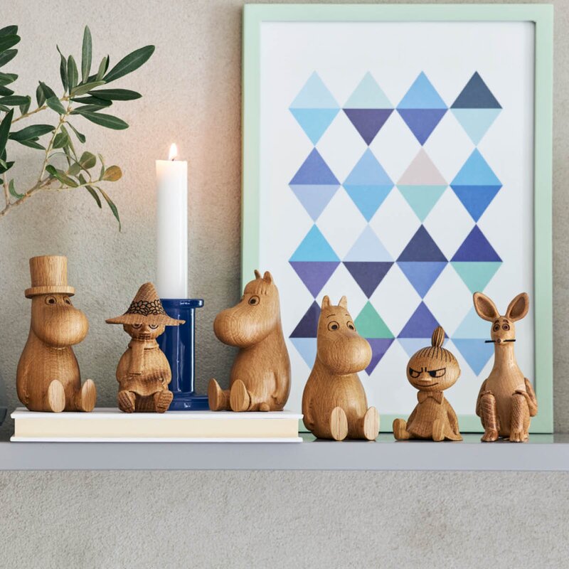 Moomin Mummi trefigur 10 cm Sniff eik