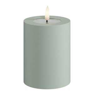 DeluxeHomeart LED utendørs kubbelys 7,5 x 10 cm salvie grønn