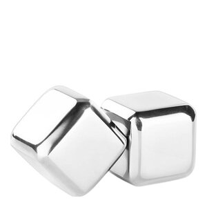 Viski Glacier Rocks sett med kjølekube stor 4 stk rustfritt stål