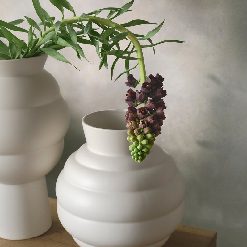 Knabstrup Keramik Tortus Archie No.4 vase 37 cm hvit