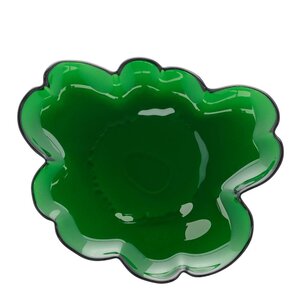 Marimekko Unikko asjett glass 20 cm blomsterform grønn