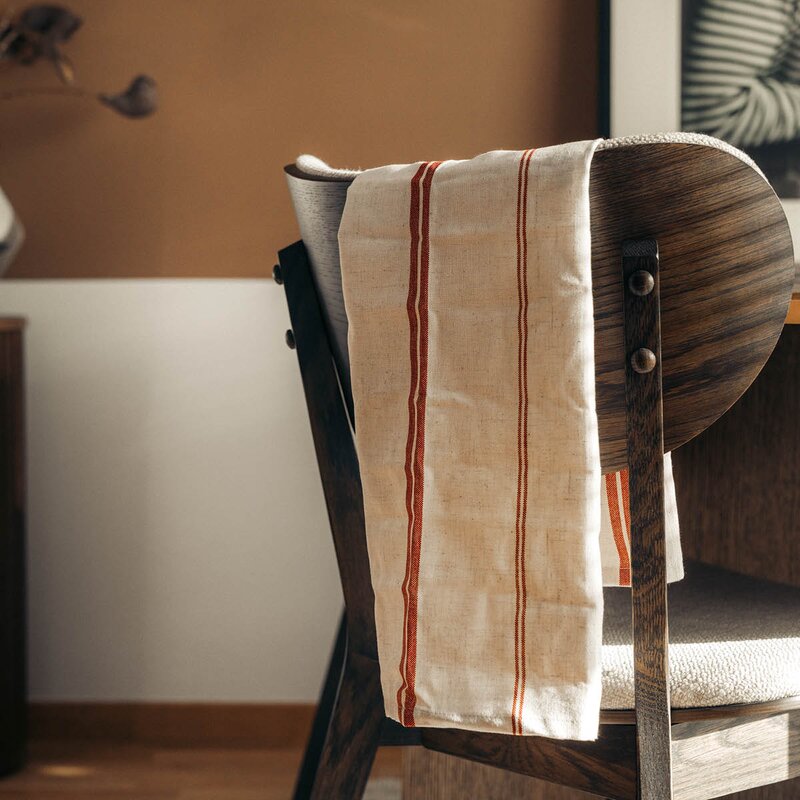 Stiernholm Elsa kjøkkenhåndkle 50x70 cm natur/rød