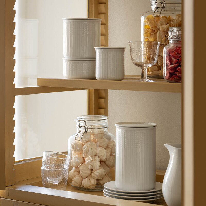 Rörstrand  Swedish Grace krukke L 1,3L snø/hvit