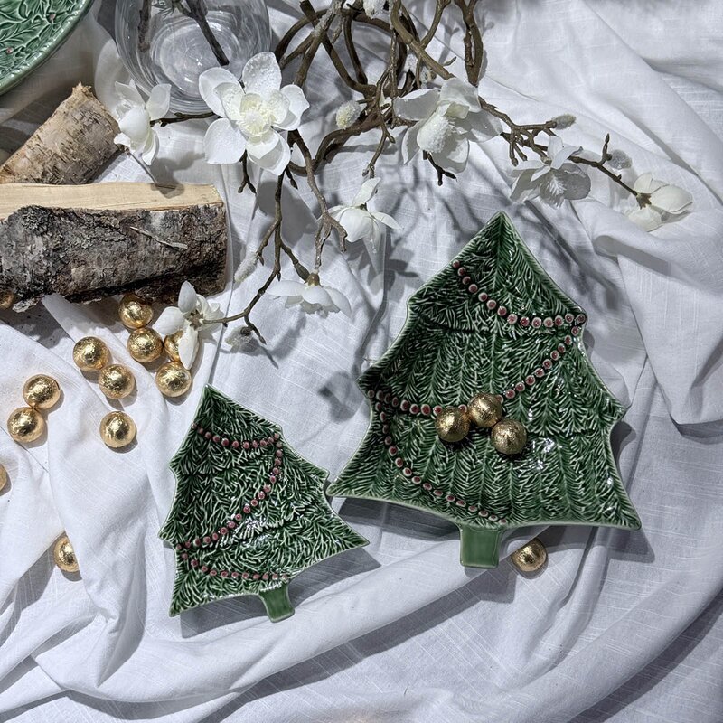 Bordallo Pinheiro Christmas skål 25 cl grønn/rød