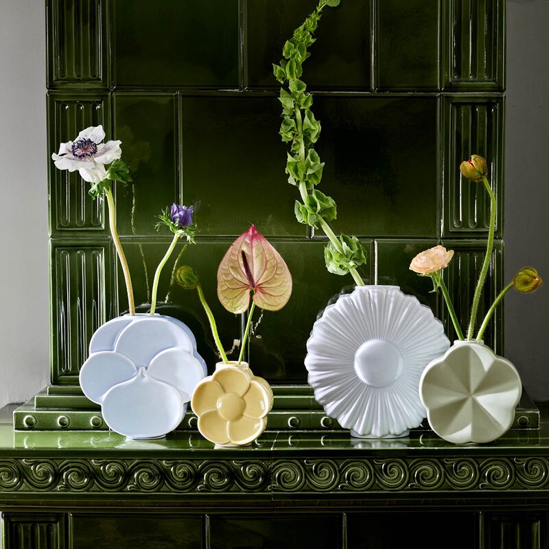 Lyngby Porcelæn Flower vase prestekrage 21 cm hvit