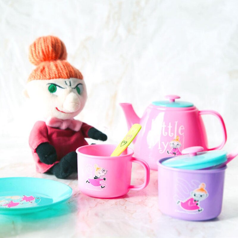 Moomin Mummi kaffesett dukkesett i koffert Lille My rosa