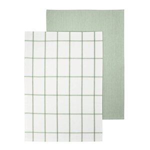 Blomus Taulo kjøkkenhåndkle 70x50 cm 2 stk hvit/grønn rutet