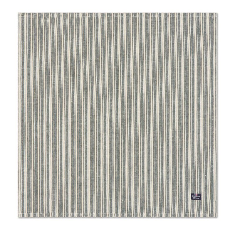 Lexington Stripete serviett i lin/bomull 50x50 cm grønn/lysbeige