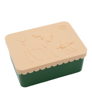 Blafre Matboks i plast ett rom 6x11x14 cm Rådyr fersken/mørk grønn