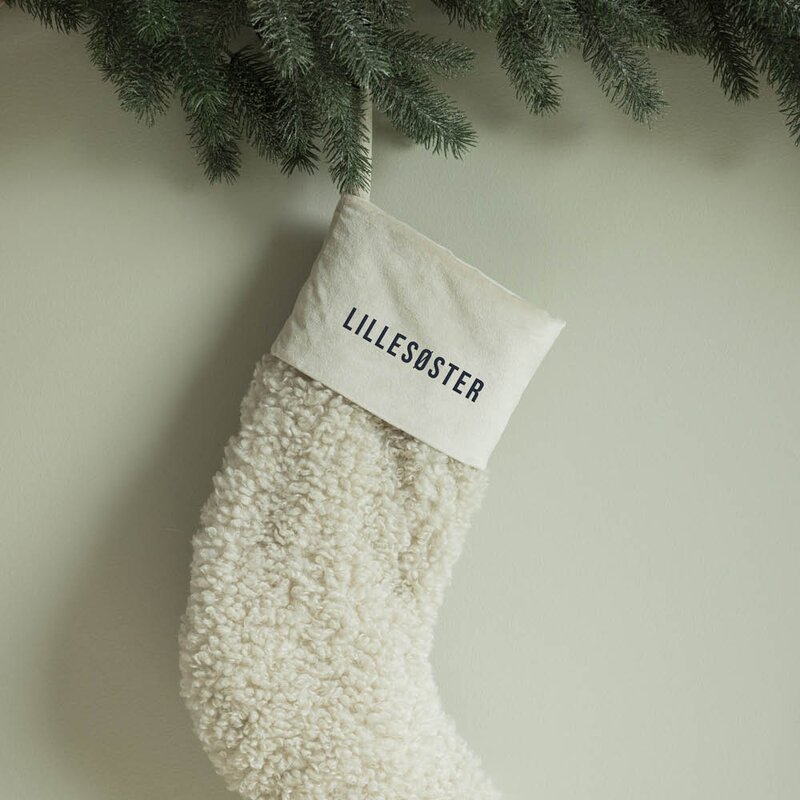 Pictureit Julesokk teddy 35 cm LILLESØSTER kremhvit