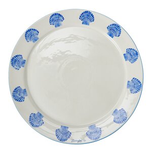 Lexington Shell stoneware fat 40 cm hvit/blå
