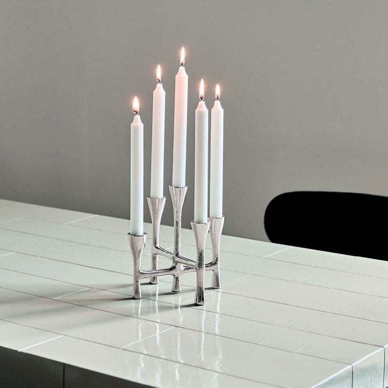 House Doctor Tristy lysestake 20x19 cm sølvfinish