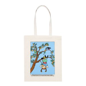Nordicbuddies Pippi handlenett 38,5x42 cm Pippi opp-ned beige