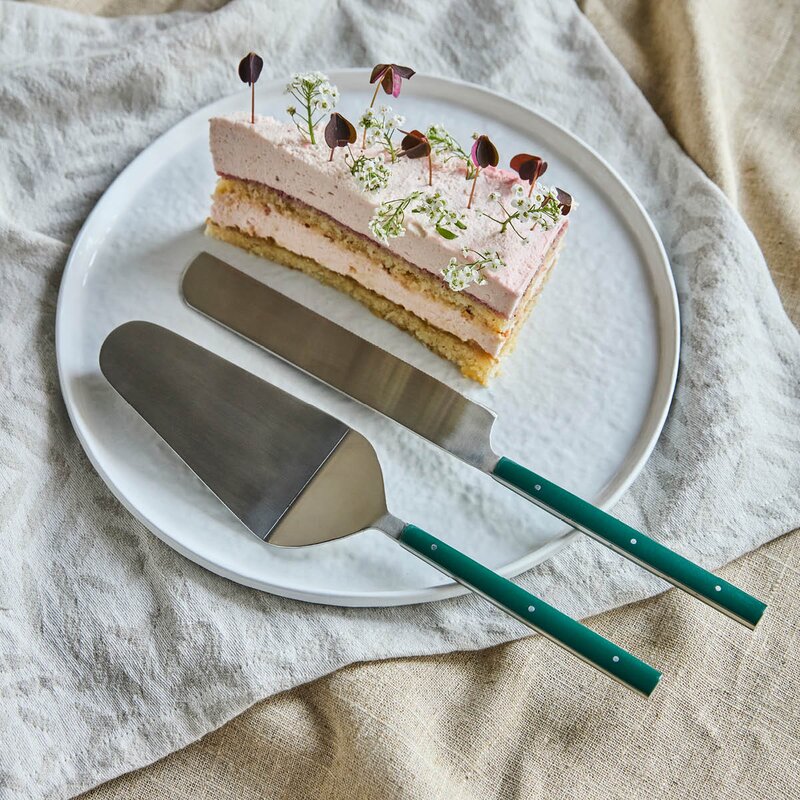 House Doctor Lata kakespade og kakekniv i polert stål 28 cm mørk grønn