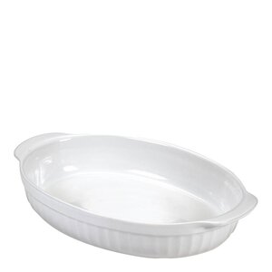 Guardini Ceramica ildfastform oval stor 36x24x6,8 cm hvit