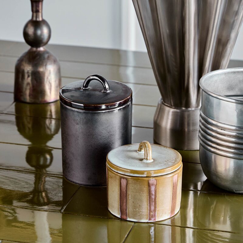 House Doctor Oppbevaringsboks Tallic 2 stk svart/sand