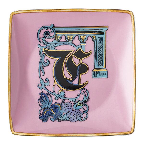 Versace Alphabet skål 12 cm kvadratisk F