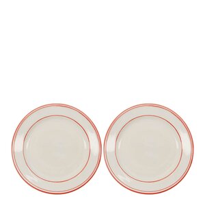 Nicolas Vahé Bistro lunsjtallerken 21 cm 2 stk rød/hvit