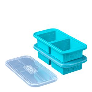 Souper Cubes Matoppbevaring og lokk silikon 2-cup 2x500 ml 2 stk blå