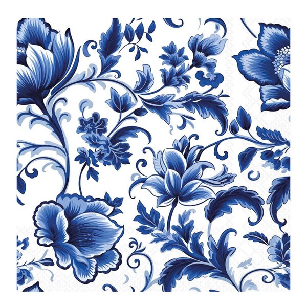 Ambiente Serviett 33x33 cm 20 stk Delft Blue Florals
