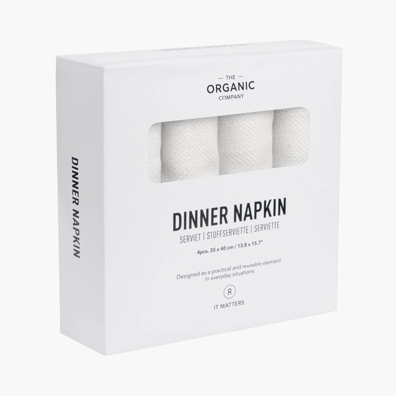 The Organic Company Serviett i bomull 35x40 cm 4 stk hvit