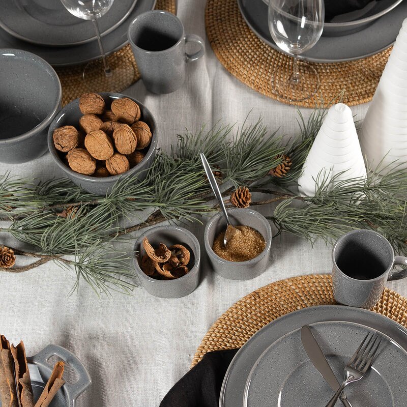 Ziczac Rattan dekkebrikke D36 cm rund beige