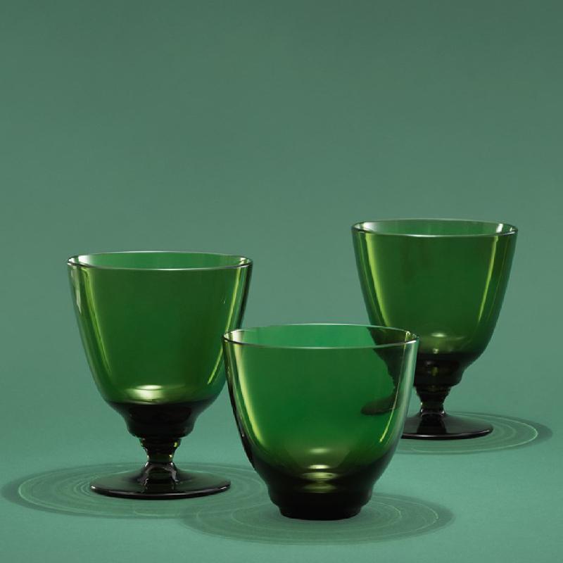 Holmegaard Flow vannglass 35 cl olivengrønn