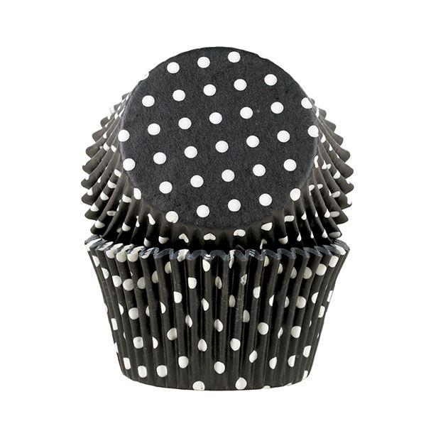 Cacas Muffinsform jumbo 30 stk svart polka