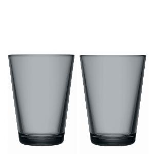 Iittala Kartio glass 40 cl 2 stk mørk grå
