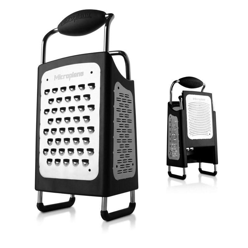 Microplane Box Grater rivjern med 4 sider 27 cm svart