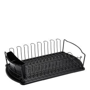 Dorre Disa oppvaskstativ med bestikkholder 48x28 cm svart
