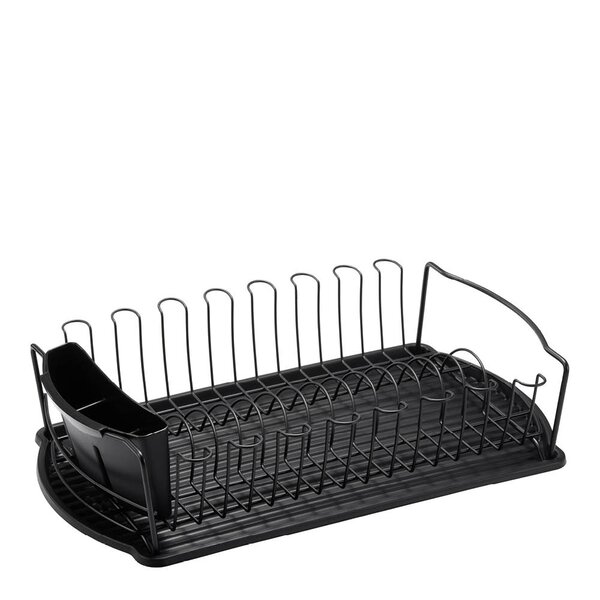 Dorre Disa oppvaskstativ med bestikkholder 48x28 cm svart