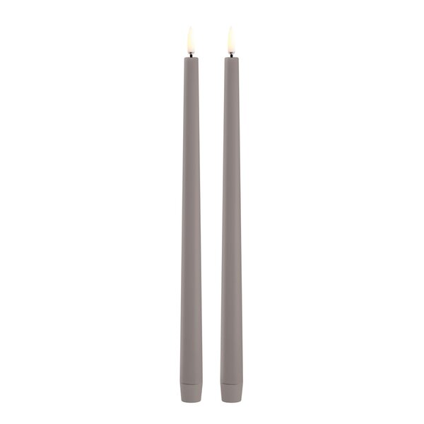 Uyuni Lighting – Taper Candles slim LED-kronelys 2,3×32 cm 2 stk sandstone