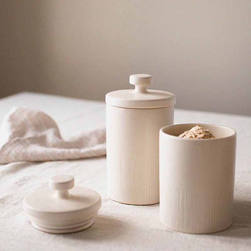 Tell Me More Palermo oppbevaringskrukke liten 18 cm krem