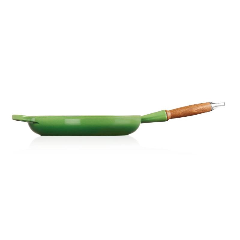 Le Creuset Stekepanne m/trehåndtak 28 cm bamboo green