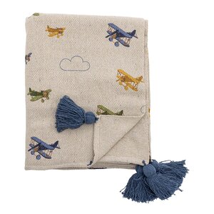 Bloomingville MINI Pledd Plane 160x130 cm natur