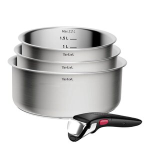 Tefal Ingenio Emotion kasserollesett 4 deler brushed uncoated